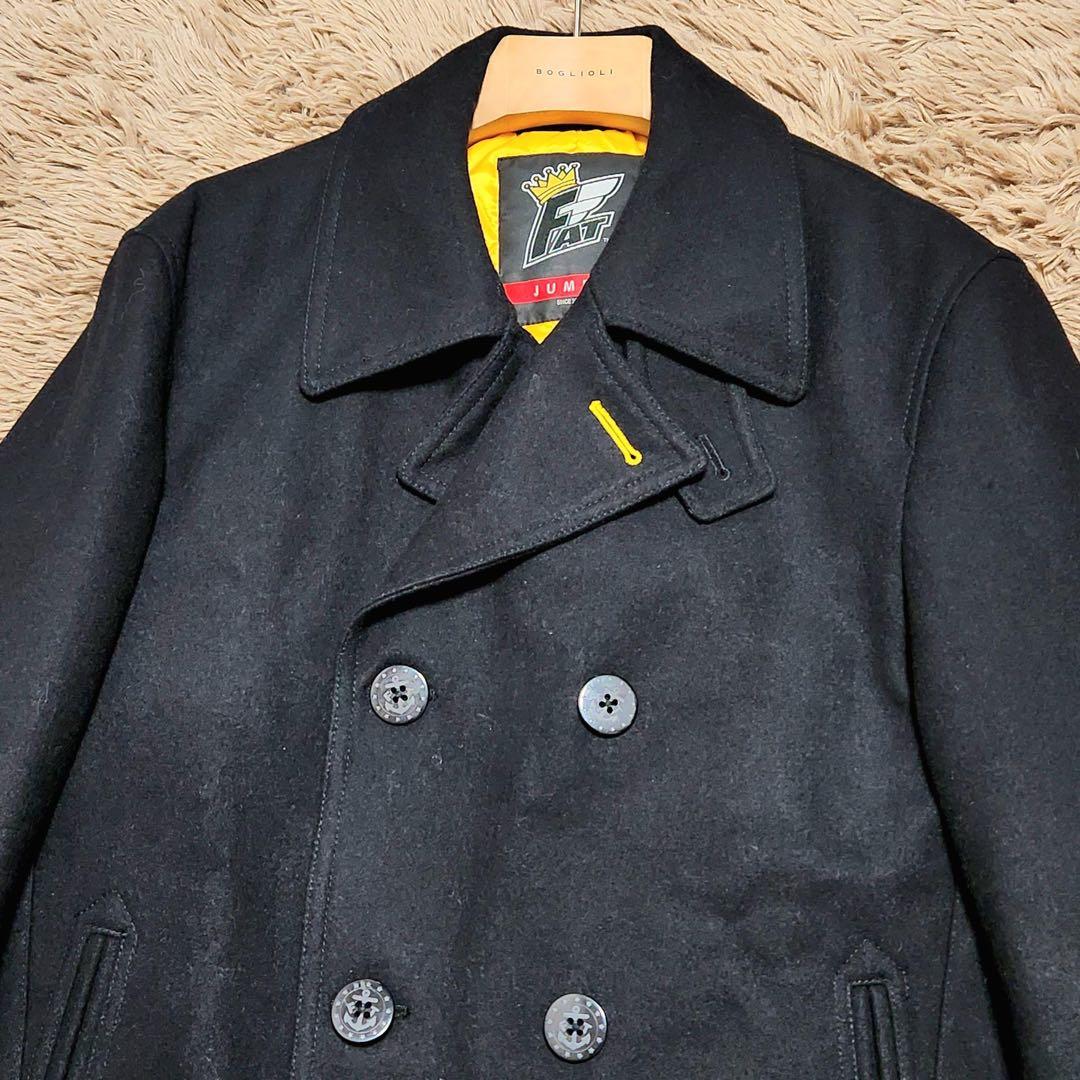 極美品✨ FAT メルトンウール ダブル ピーコート 映える裏地 キルティング