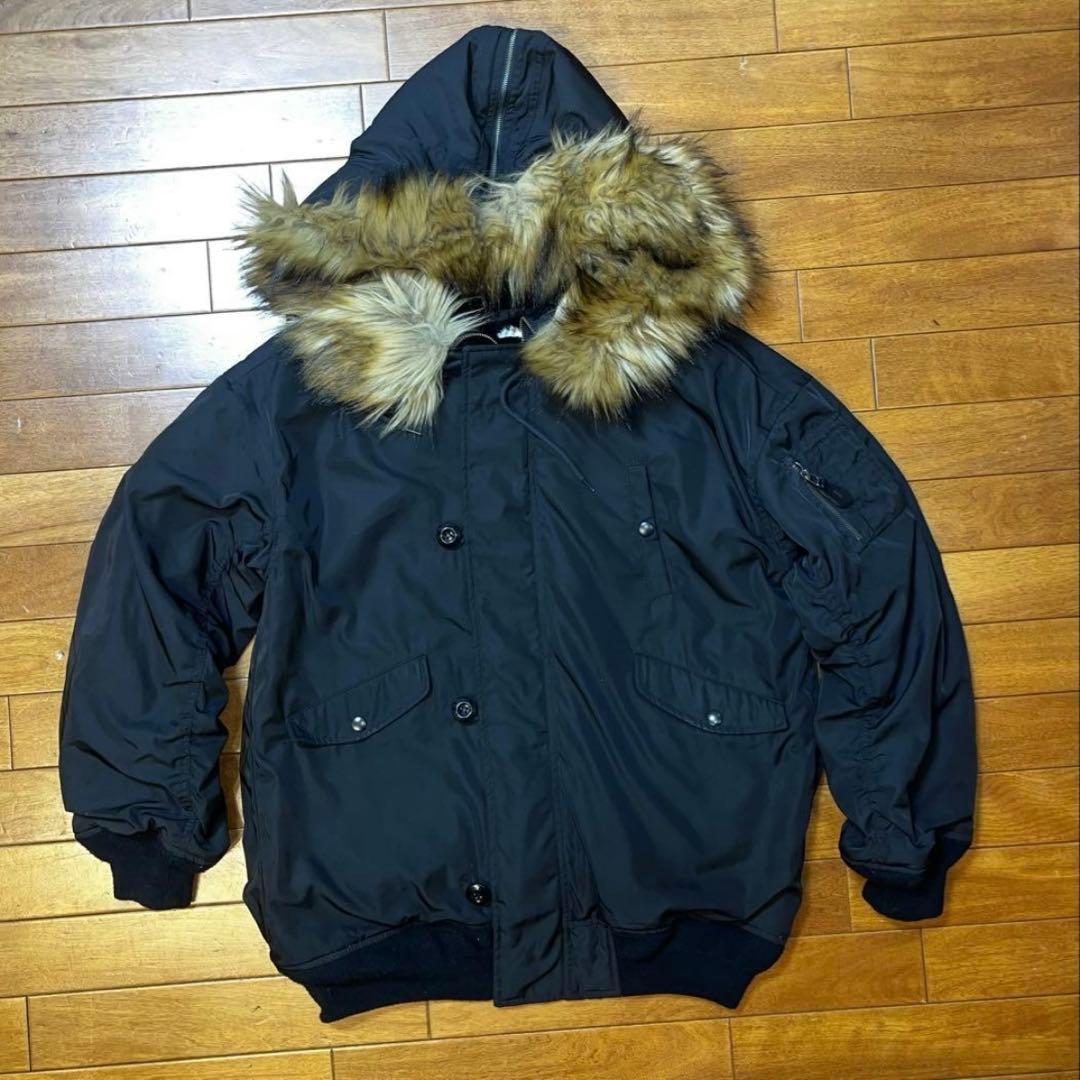 Y2K N2B OPIUM 短丈 フライト ボンバー ジャケット ファーフード