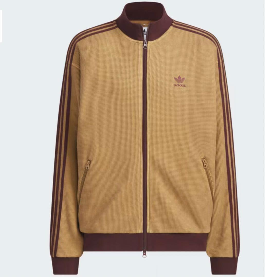 海外限定カラー2XL⭐️adidasワッフルニットトラックトップ ブラウン×マロン