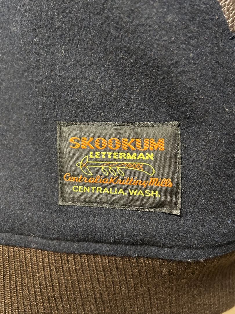 Schott N.Y.C. スクーカム レザースタジャン XL 刺繍 美品