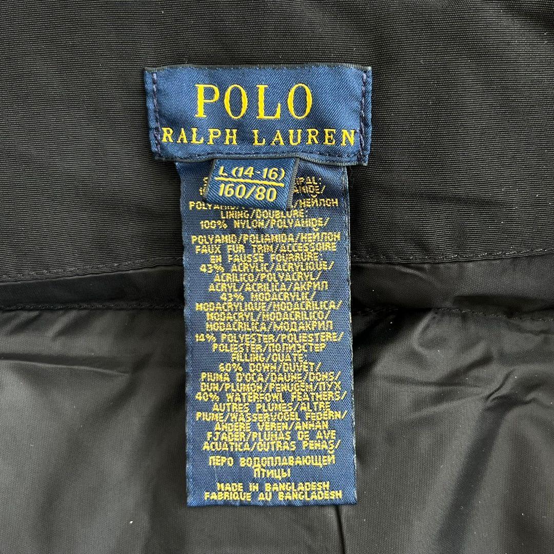 【現行】ポロラルフローレン　ファー付きジャケット　現行モデル　160 美品　黒