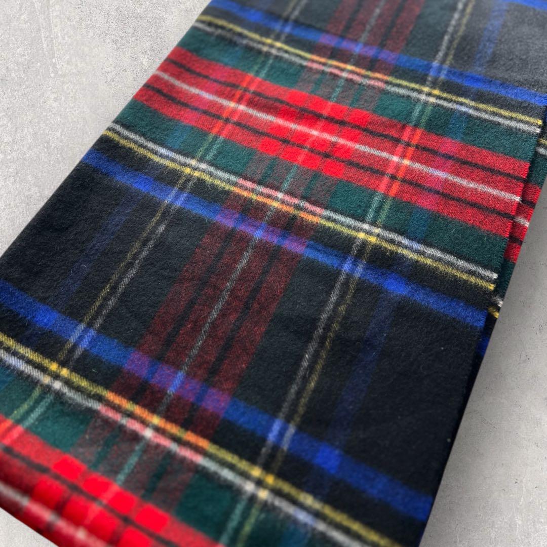 美品☆ ジョンストンズ 大判 カシミヤ100％ BLACK STEWART