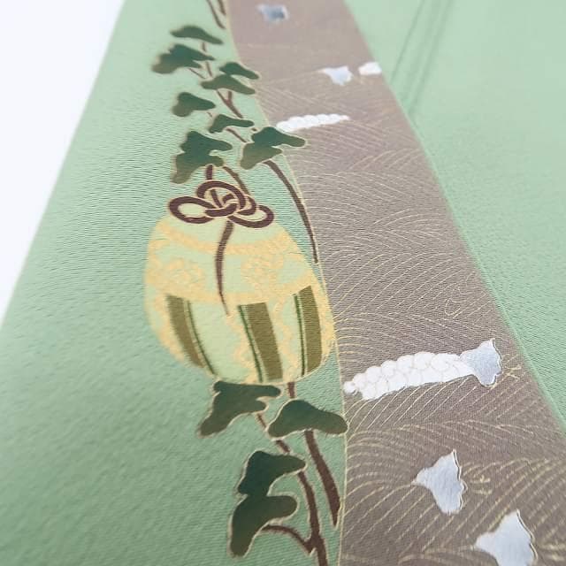 memeriri✾美品 染の粋峰落款 正絹 トールサイズ 色無地 R-76