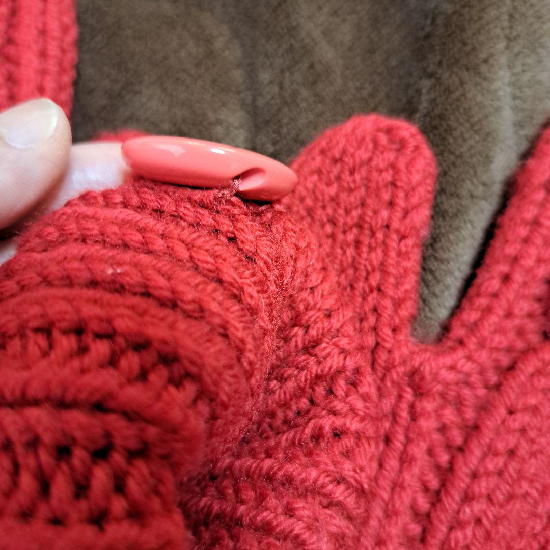 ルイヴィトン 手袋 ミトン ウール100％ レッド 赤