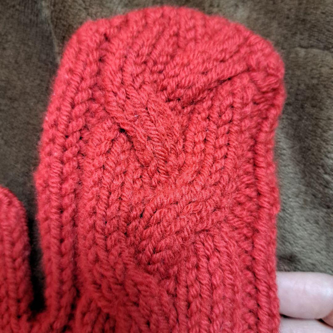 ルイヴィトン 手袋 ミトン ウール100％ レッド 赤