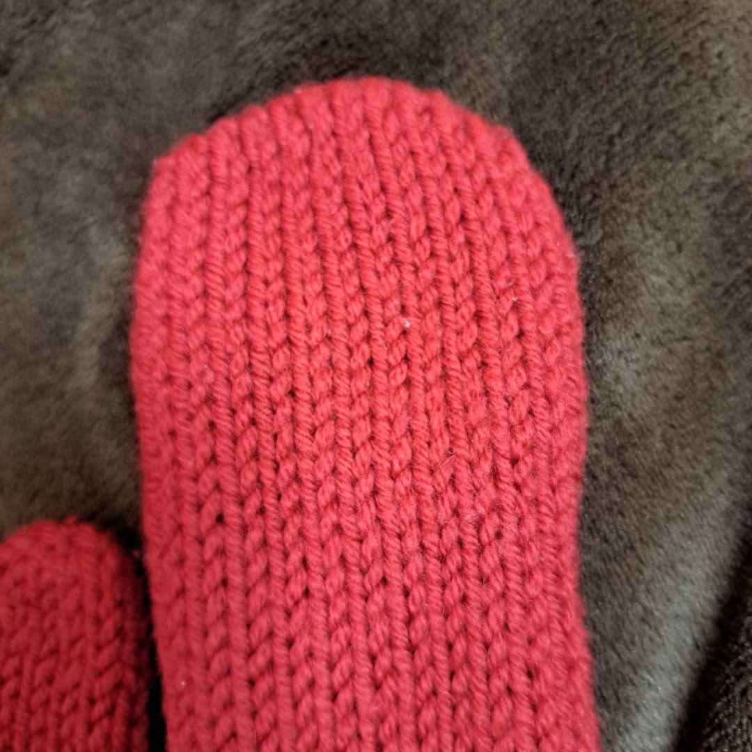 ルイヴィトン 手袋 ミトン ウール100％ レッド 赤