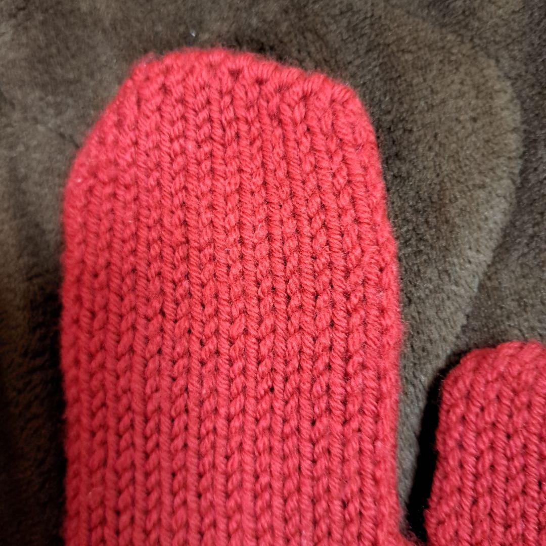 ルイヴィトン 手袋 ミトン ウール100％ レッド 赤