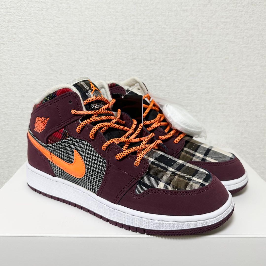 ナイキ 24cm ジョーダン 1 ミッド NIKE スニーカー チェック GS
