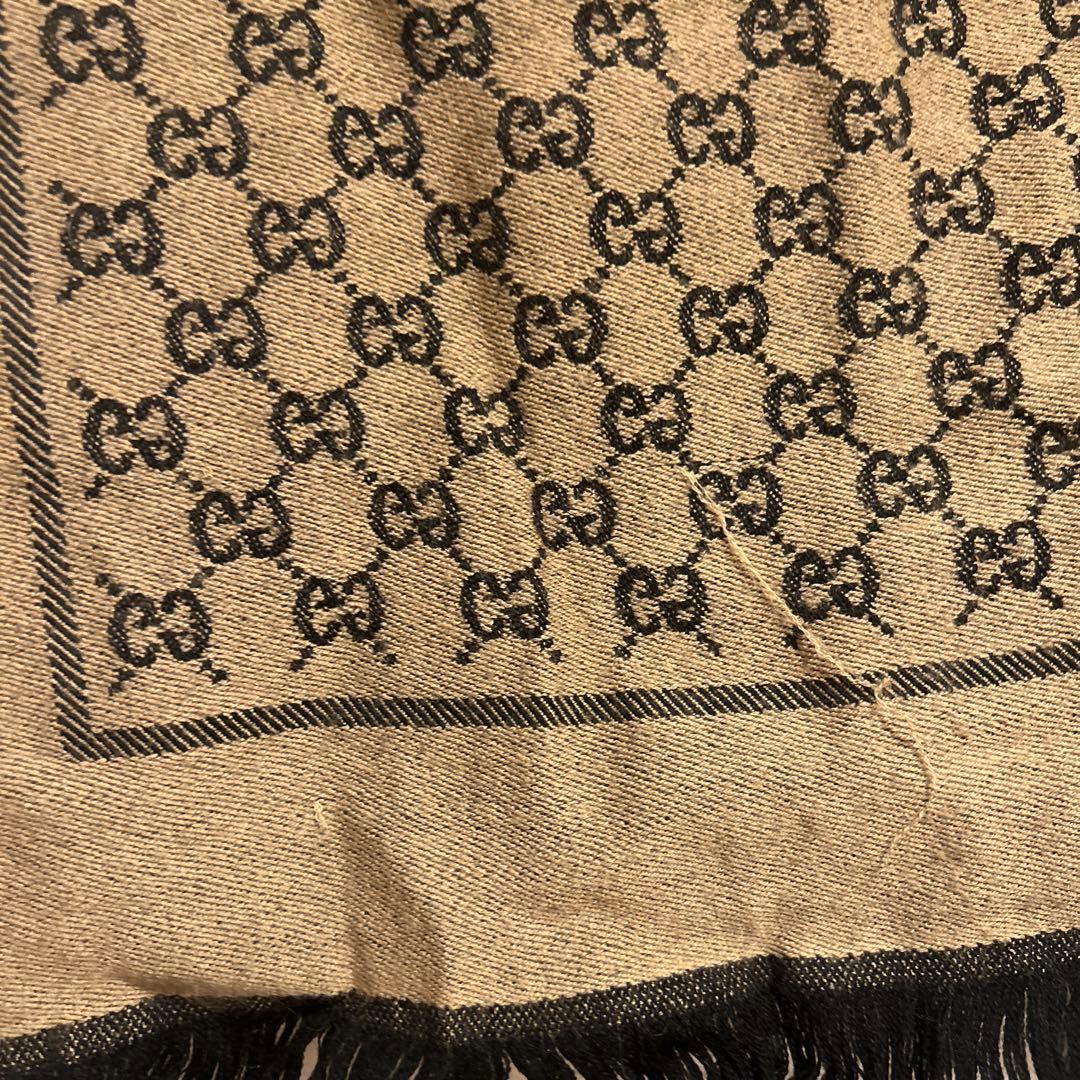 GUCCI GGパターン マフラー フリンジ付き