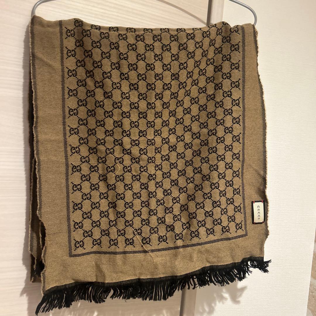 GUCCI GGパターン マフラー フリンジ付き