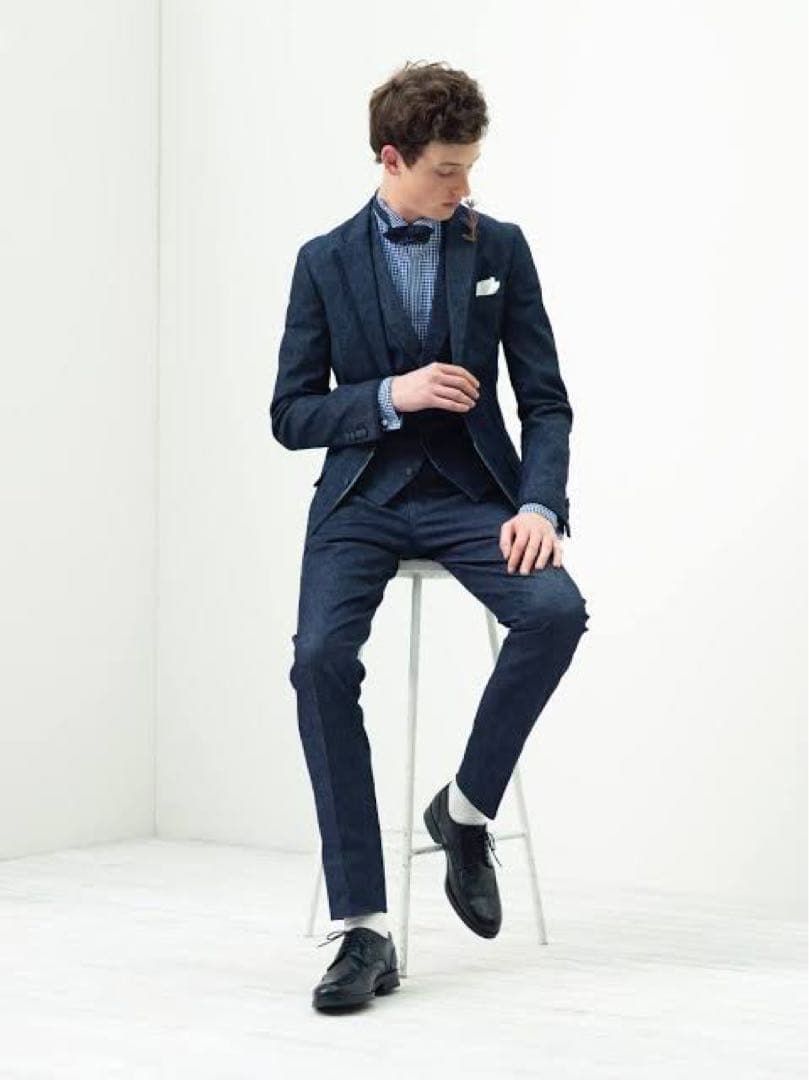 大帝山様 スーツセレクト デニム ジャケット スラックス ベスト セットアップ