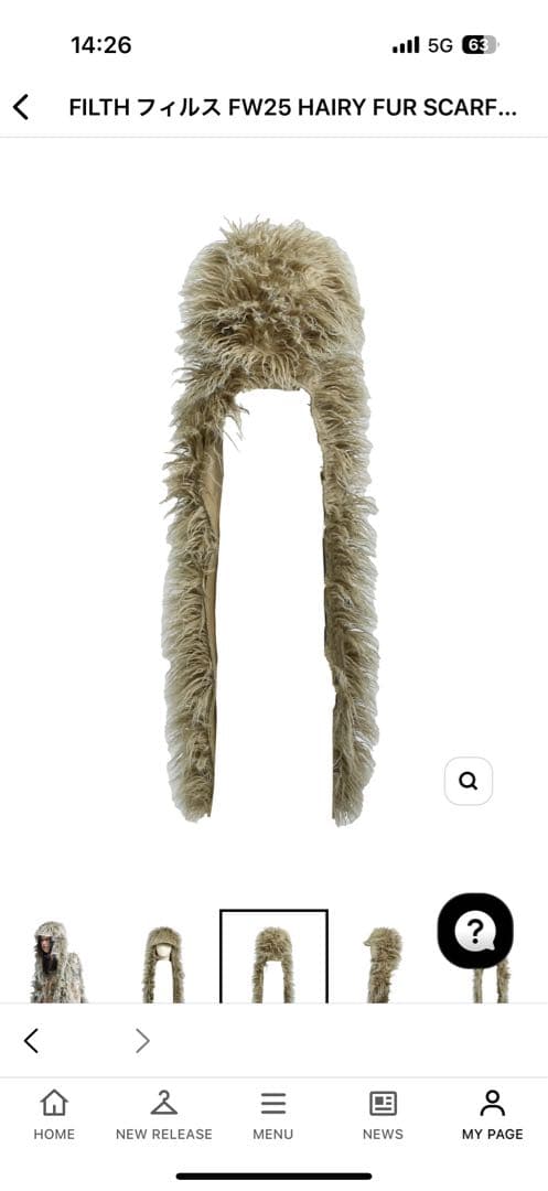 帽子 Filth HAIRY FUR SCARF CAP / BEIOS