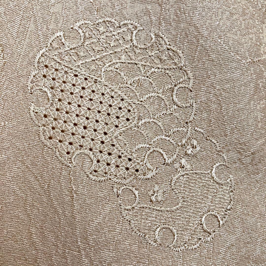 マスタード　色無地　着物　雪輪　紋なし　卒入学式　七五三　NO32 フルセット可