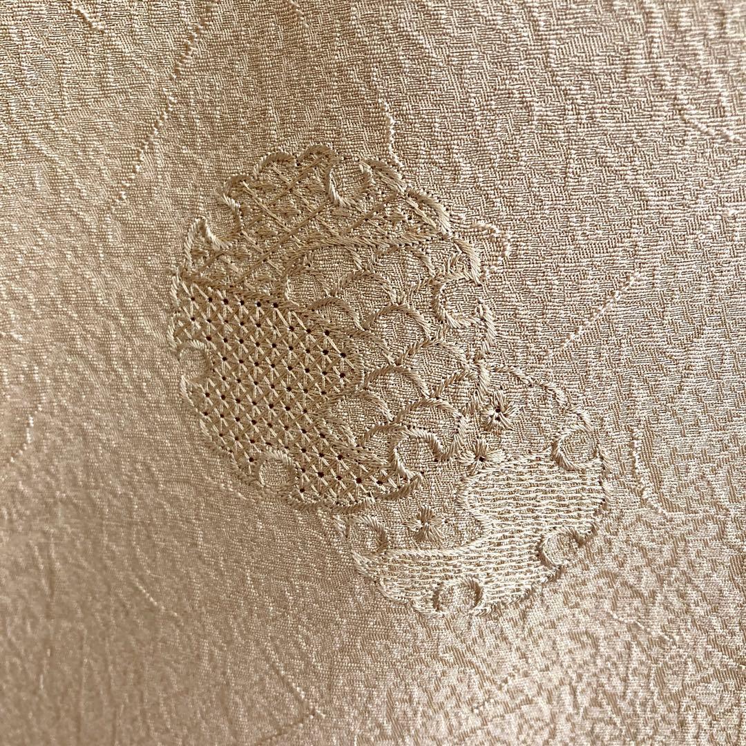 マスタード　色無地　着物　雪輪　紋なし　卒入学式　七五三　NO32 フルセット可