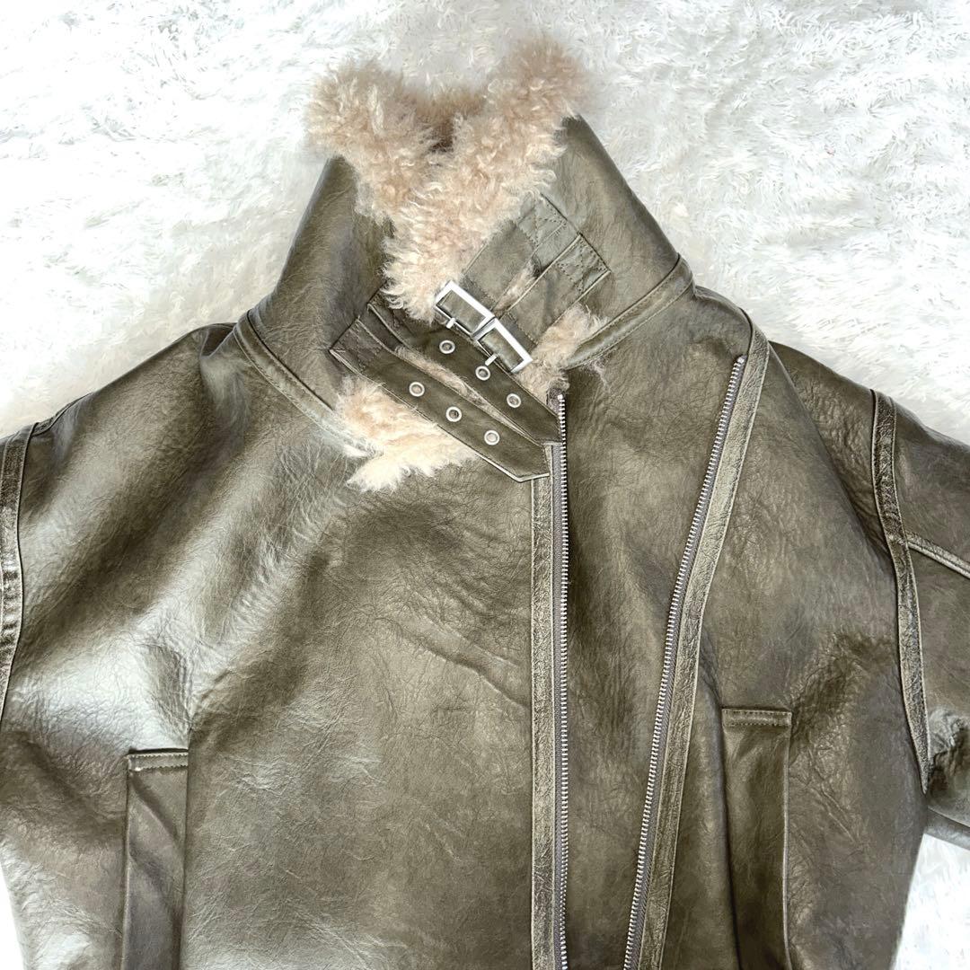 未使用級✨ MURUA ムルア フェイク ムートン ボア ジャケット ショート