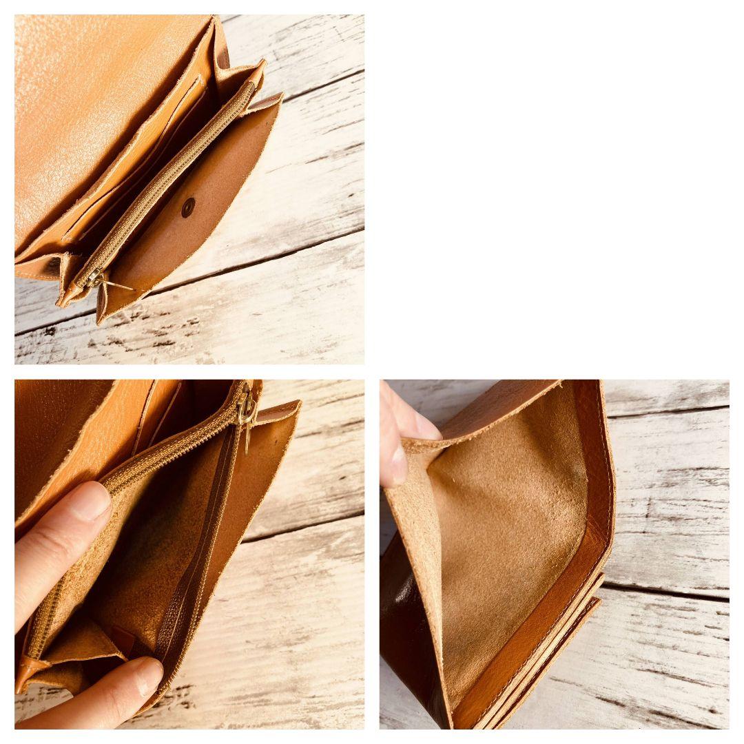 ちゃむさま専用【美品　高級感漂う美しい本革】二つ折り財布　バイソン刻印