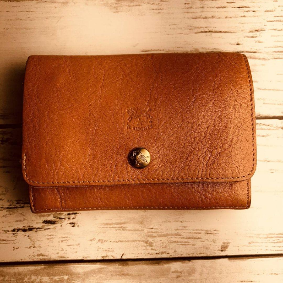 ちゃむさま専用【美品　高級感漂う美しい本革】二つ折り財布　バイソン刻印