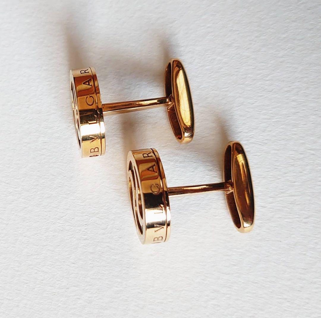 BVLGARI ブルガリ マザー オブ パール カフスリンク 18K