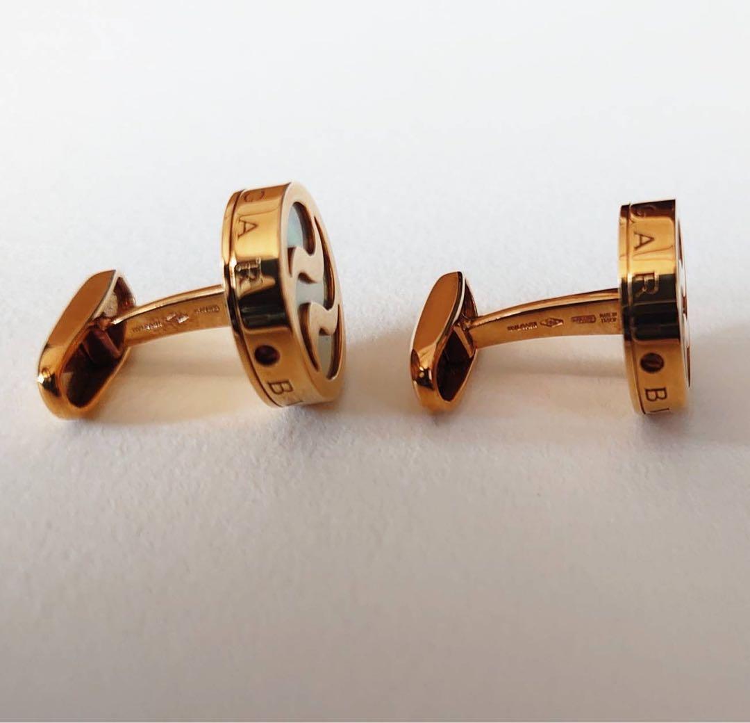 BVLGARI ブルガリ マザー オブ パール カフスリンク 18K