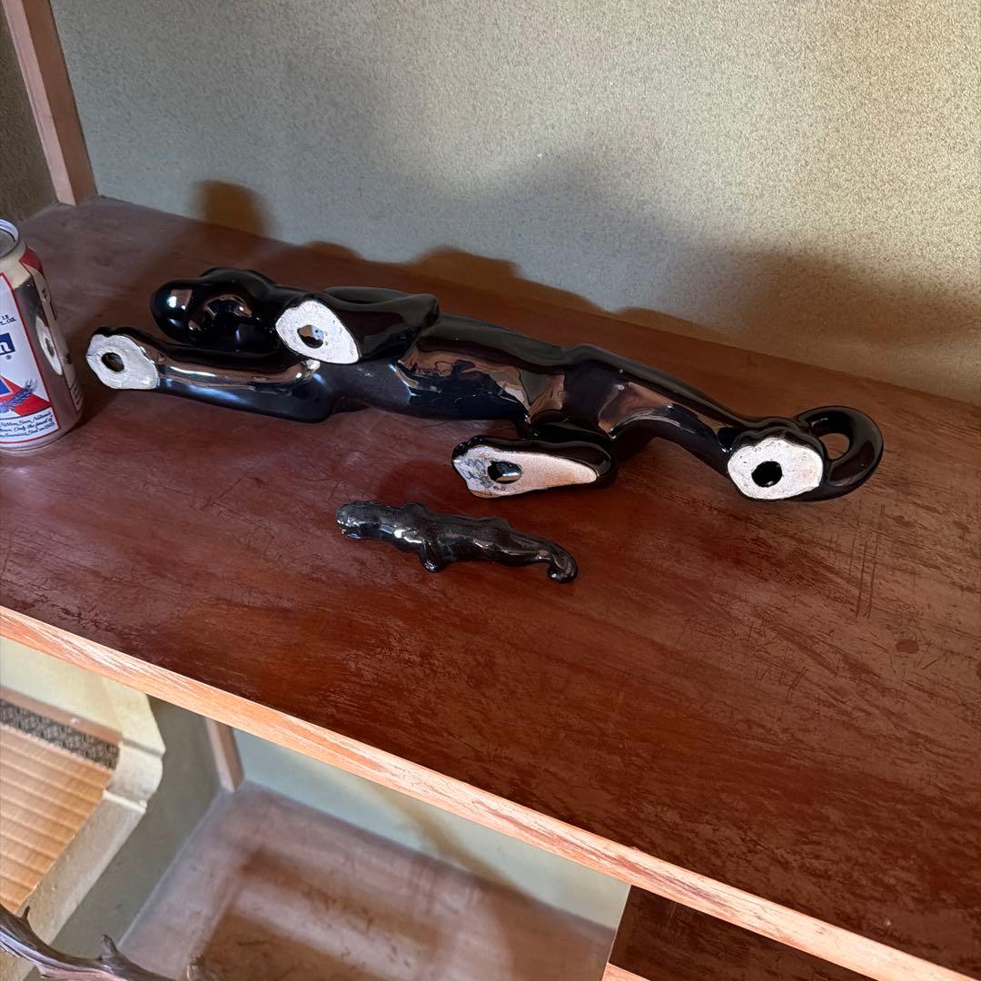 特大サイズ　レア親子ペア50s〜60s ヴィンテージブラックパンサー 黒豹