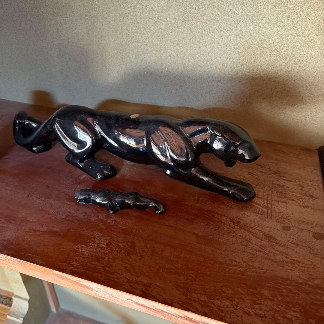 特大サイズ　レア親子ペア50s〜60s ヴィンテージブラックパンサー 黒豹