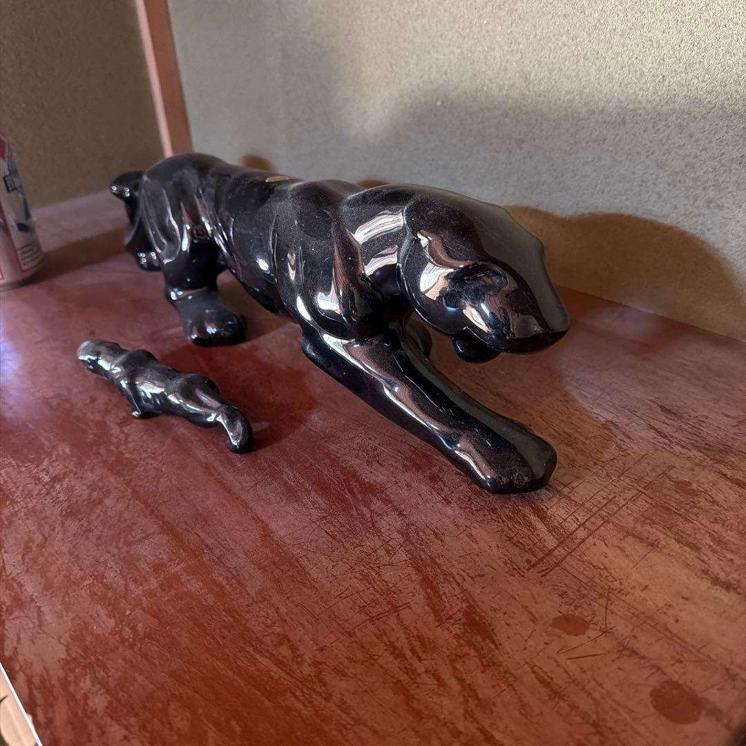 特大サイズ　レア親子ペア50s〜60s ヴィンテージブラックパンサー 黒豹