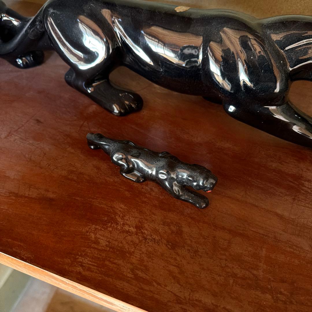 特大サイズ　レア親子ペア50s〜60s ヴィンテージブラックパンサー 黒豹