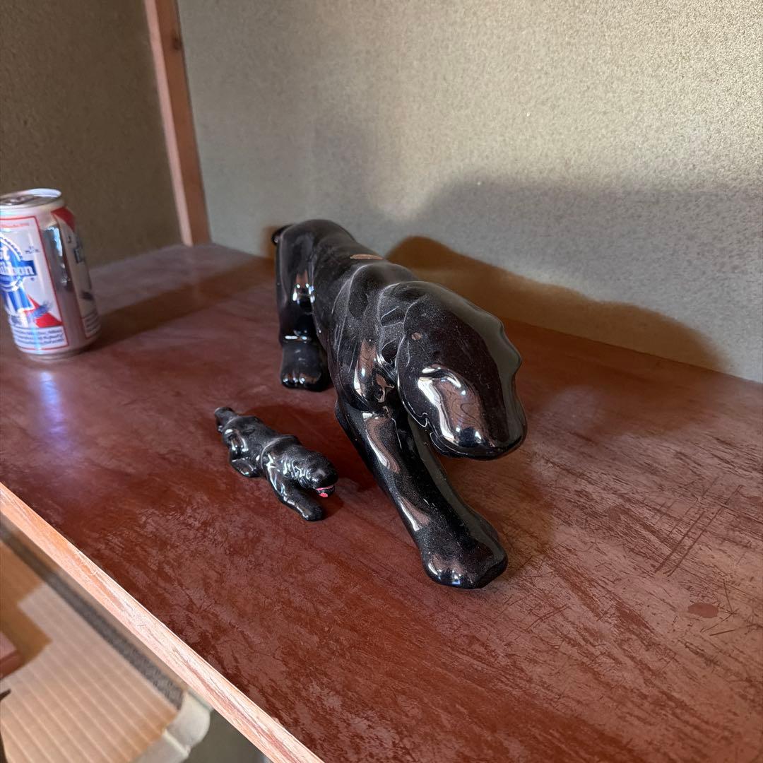 特大サイズ　レア親子ペア50s〜60s ヴィンテージブラックパンサー 黒豹