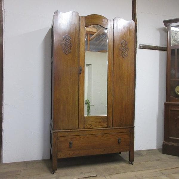 イギリス アンティーク 家具 ワードローブ クローゼット 洋服タンス 6343c