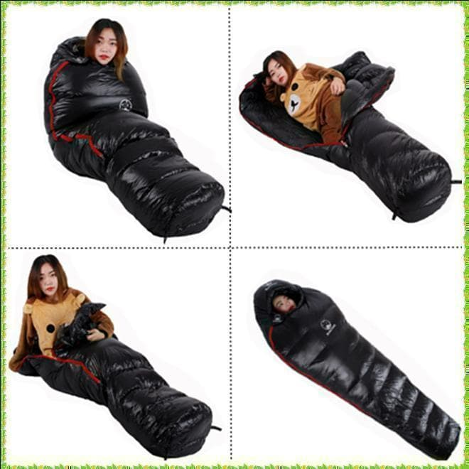 ✨後悔しない寝袋選び✨アウトドア　マミー型寝袋　ダウンシュラフ　レッド　700g