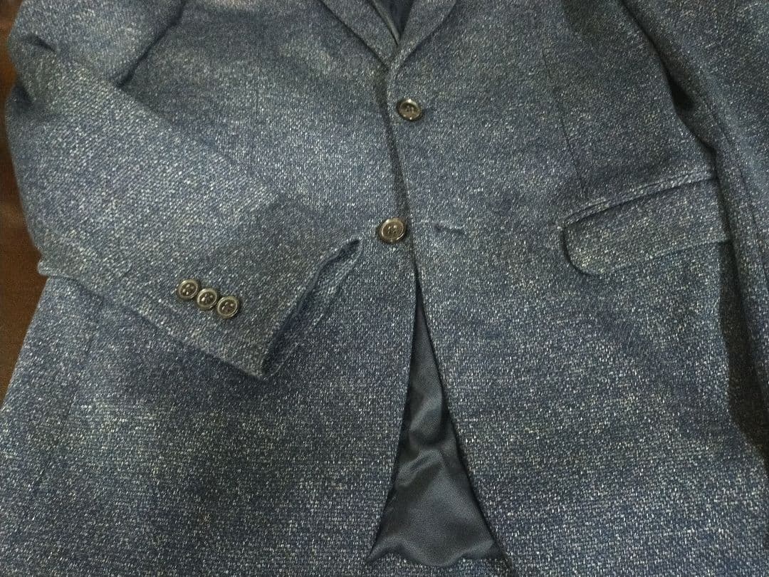 新品未使用 ザラ スーツ 上50 下40 ツィードニット ブルー スキニー