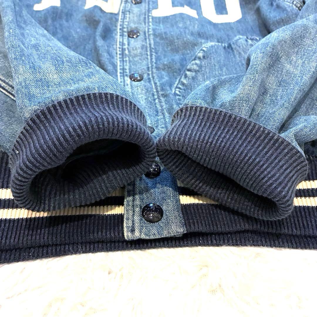 ポロラルフローレン　デニムジャケット　スタジャン　M リブ　ロゴ　ボタン