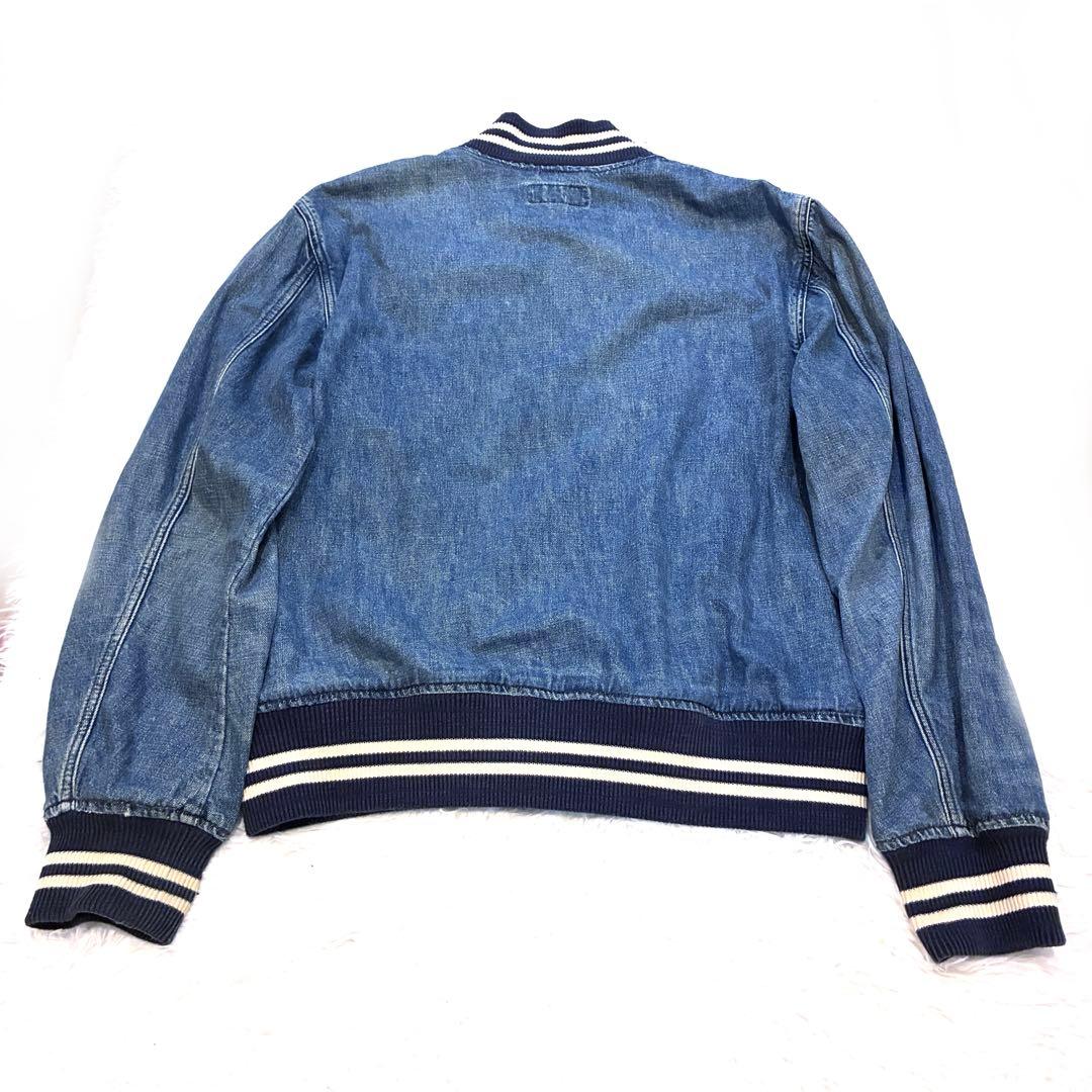 ポロラルフローレン　デニムジャケット　スタジャン　M リブ　ロゴ　ボタン
