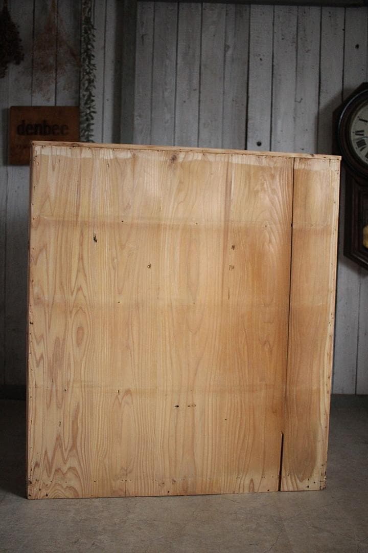 前面ガラスの引き出し4段　食器棚　シャツケース　収納棚　古家具