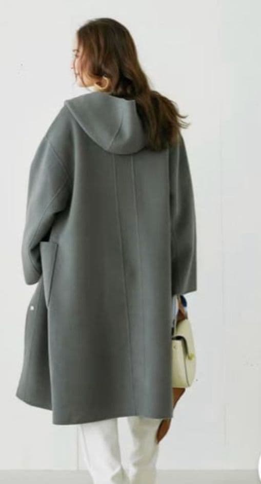 新品タグ付きDoCLASSE カシミヤ混ウールリバーフードコート13号グレー