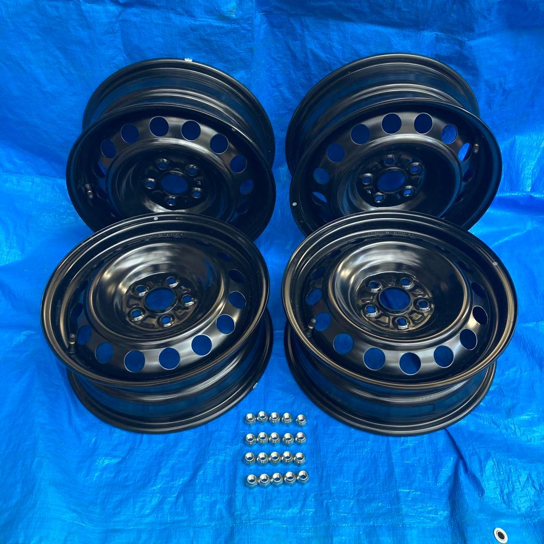 15インチ ブラックホイール 4本セット ナット付き