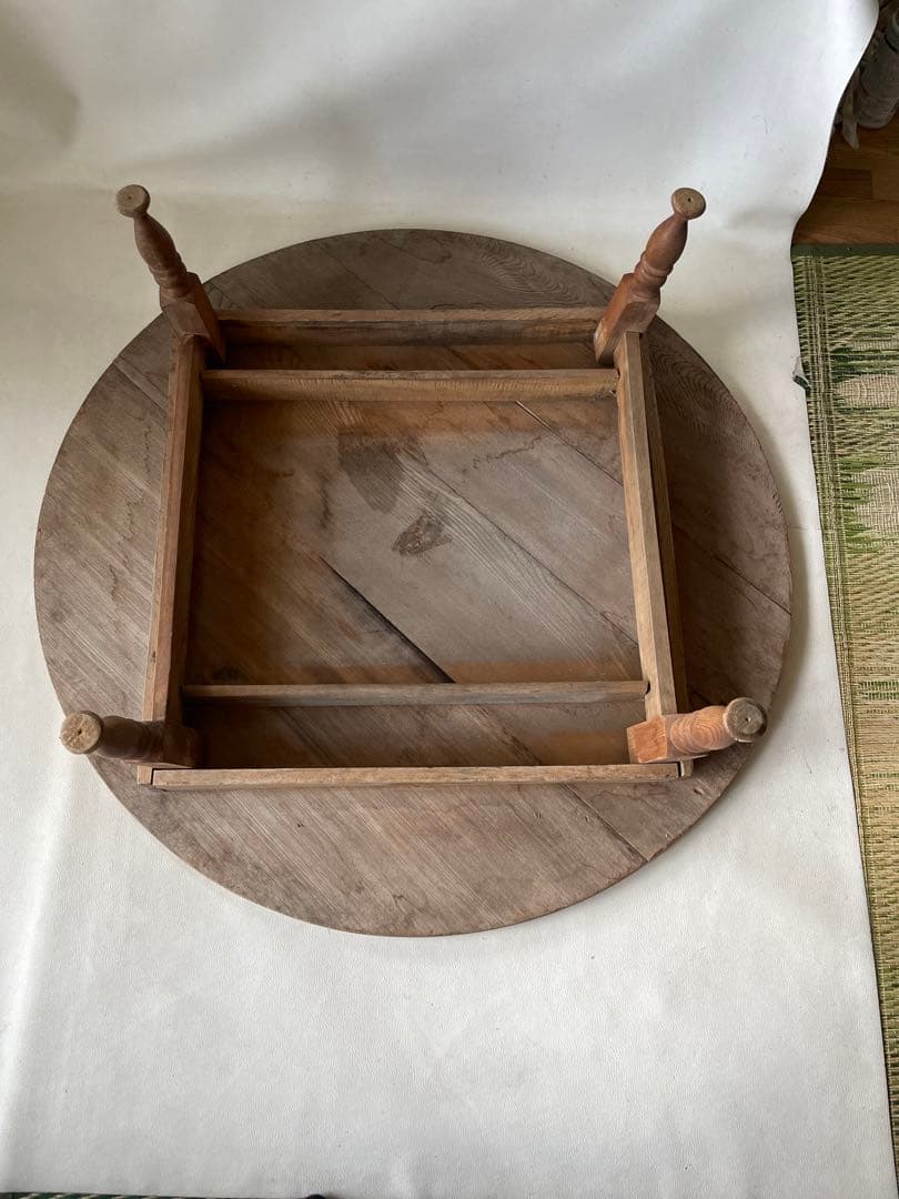 昭和の食卓 天然木 ちゃぶ台 丸テーブル 円卓 和を演出 直径 89.5㎝