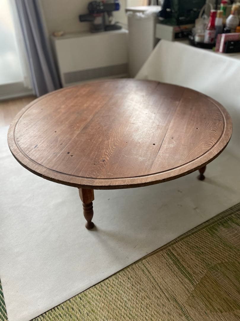 昭和の食卓 天然木 ちゃぶ台 丸テーブル 円卓 和を演出 直径 89.5㎝