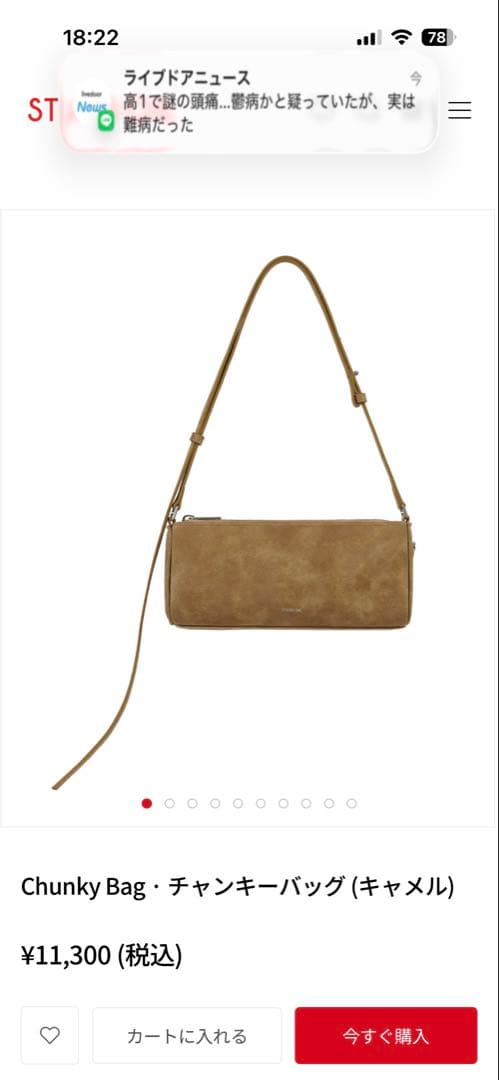 STAND OIL Chunky Bag キャメル ショルダーバッグ