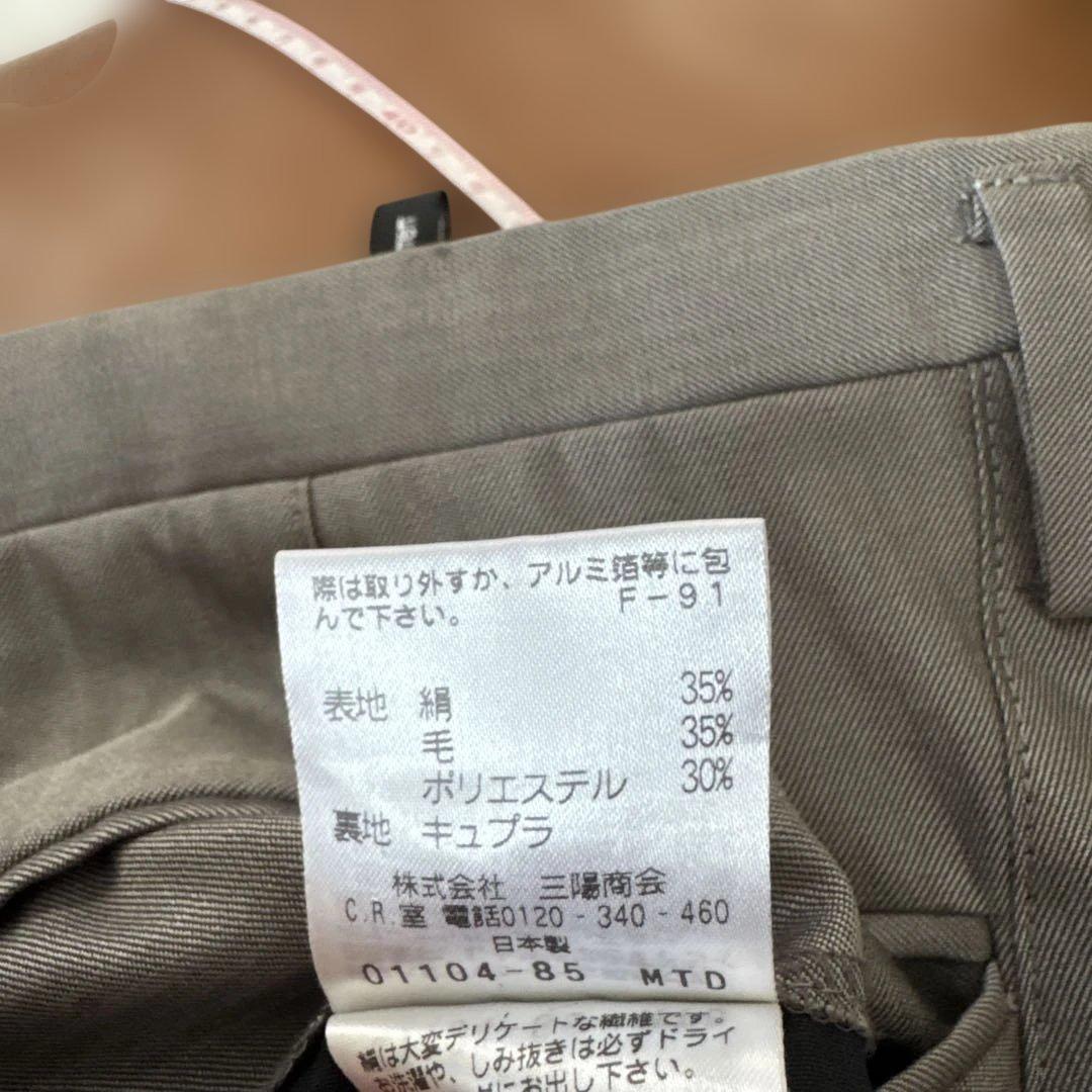 【シルク混】美品　ブラックバレットバイニールバレット　スーツL 灰　光沢　本切羽