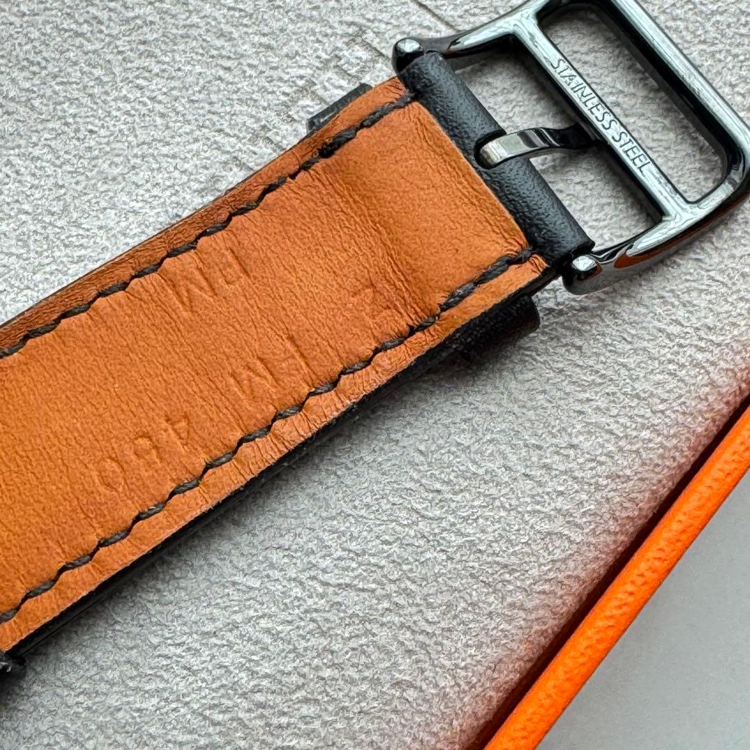 2574 美品　Apple Watch エルメス　ブラック　レザーバンド