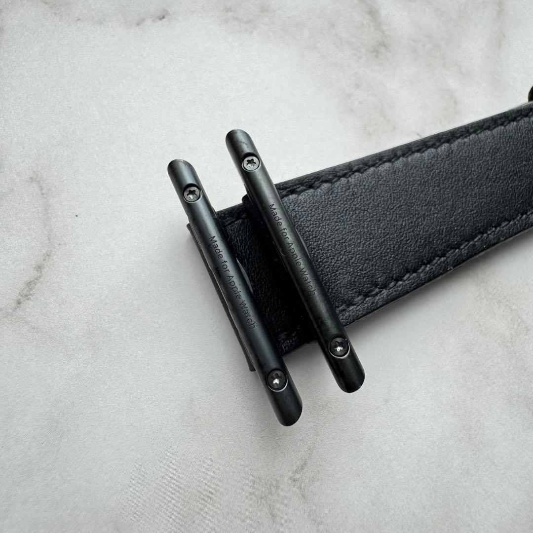 2574 美品　Apple Watch エルメス　ブラック　レザーバンド