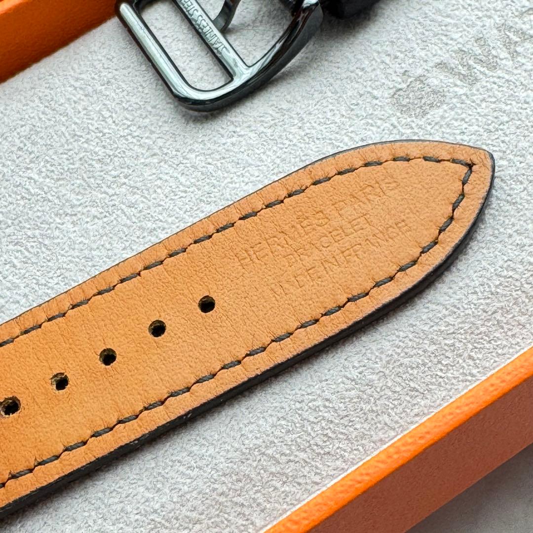 2574 美品　Apple Watch エルメス　ブラック　レザーバンド