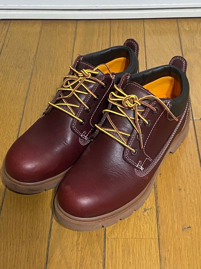 バーガンディ レザー ローカットシューズ