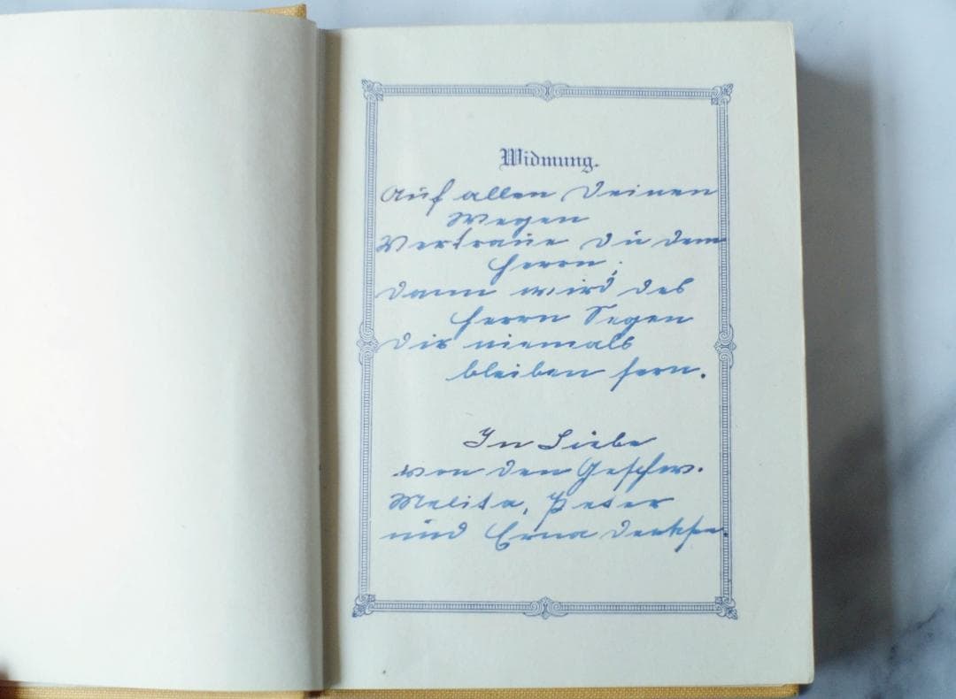 ドイツ 古書 アンティーク クリスチャン 勿忘草のメモリアルブック 洋書