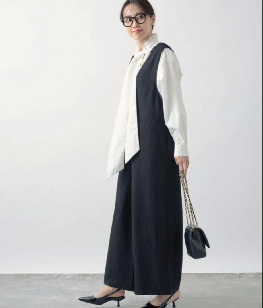 新品　タグ付　ツイードVネックオールインワン　バンヤードストーム