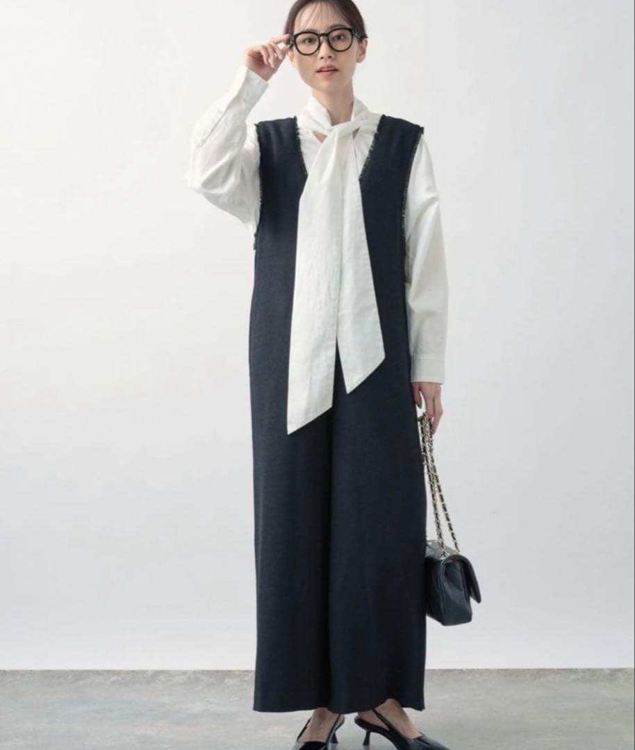 新品　タグ付　ツイードVネックオールインワン　バンヤードストーム