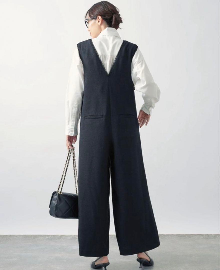 新品　タグ付　ツイードVネックオールインワン　バンヤードストーム