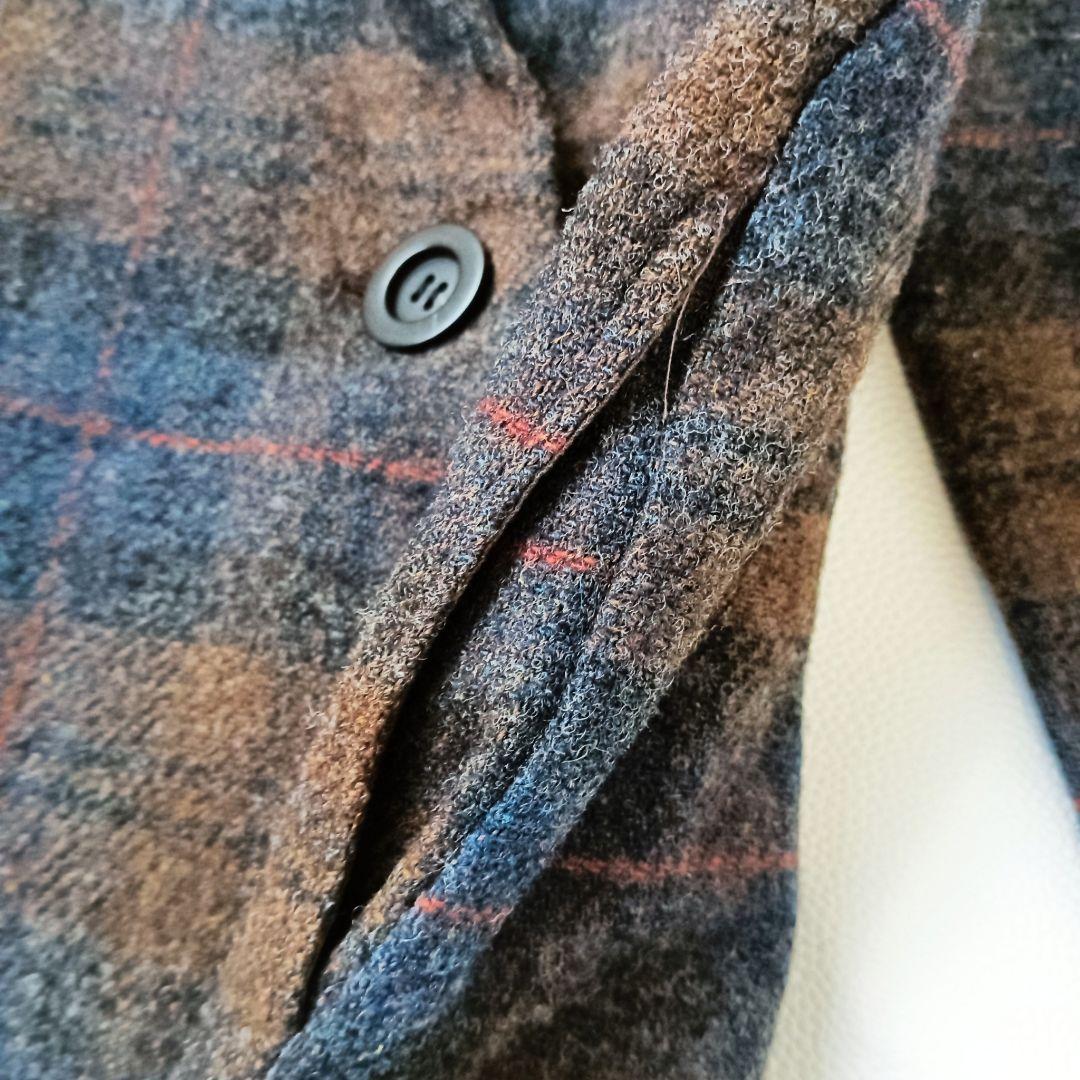 美品✨イチアンティークス タータンチェック ロングコート ウール ゆったり