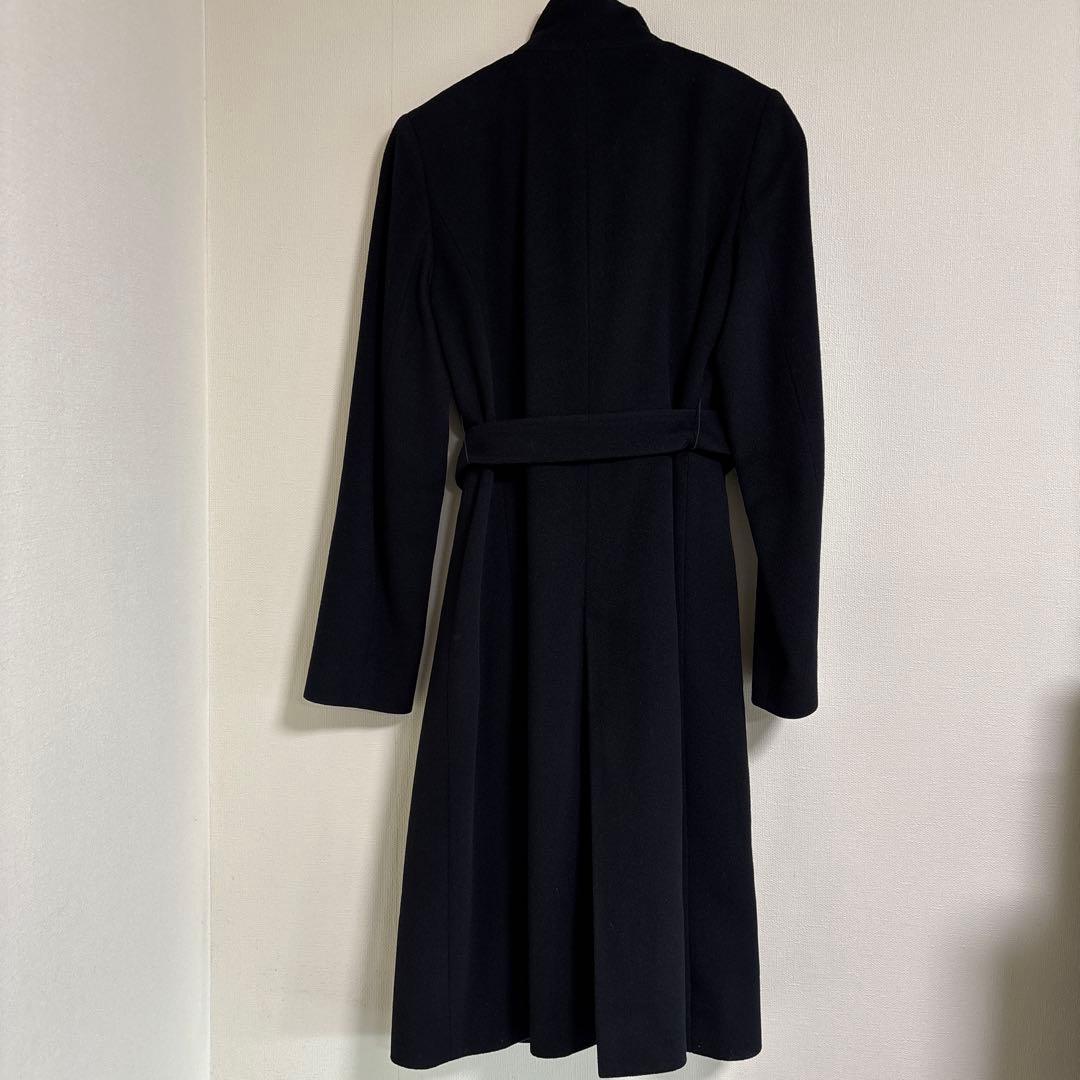 ロングコート　ANAYIブラック　36 スタンドカラー　カシミヤ100